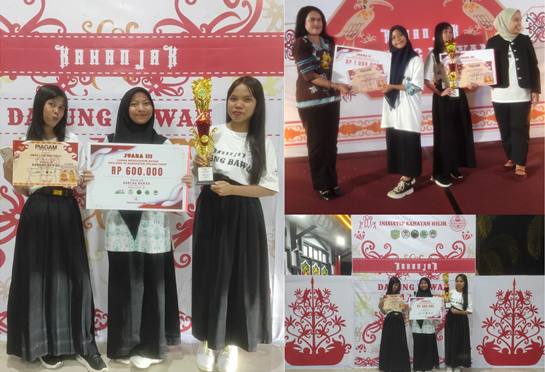 KAHANJAK DARUNG BAWAN _Siswa SMAN 1 Pulang Pisau Raih Juara 3 Lomba Menganyam Rotan Kahanjak Darung Bawan